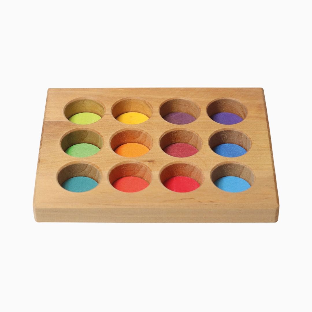 Grimm's houten sorteerbord in regenboogkleuren