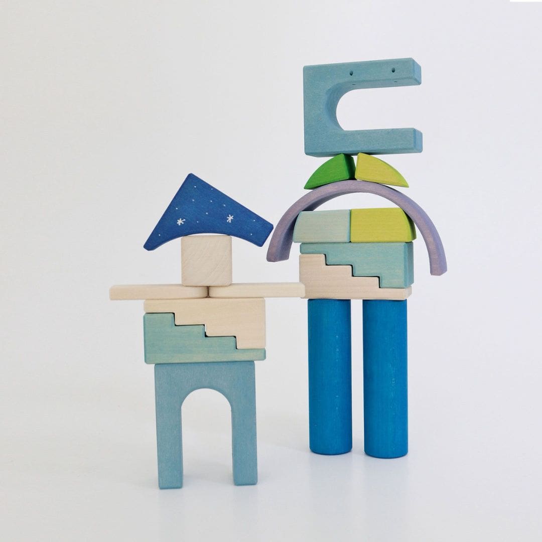 Grimms open einde speelgoed blokken set Polar Light