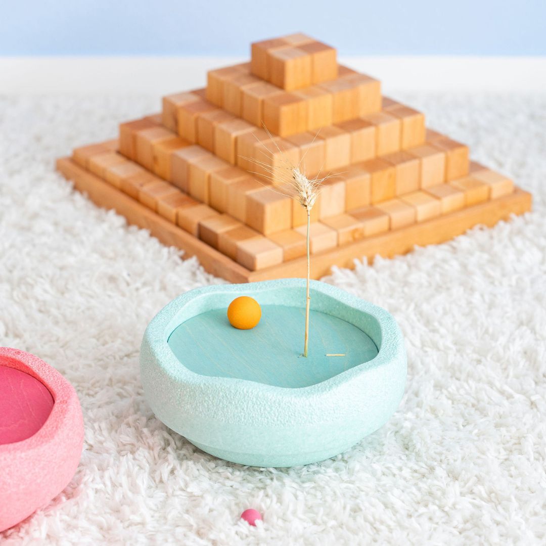 Grimm's x Stapelstein houten cirkels met gaten die precies in Stapelstein Pastel super cool passen