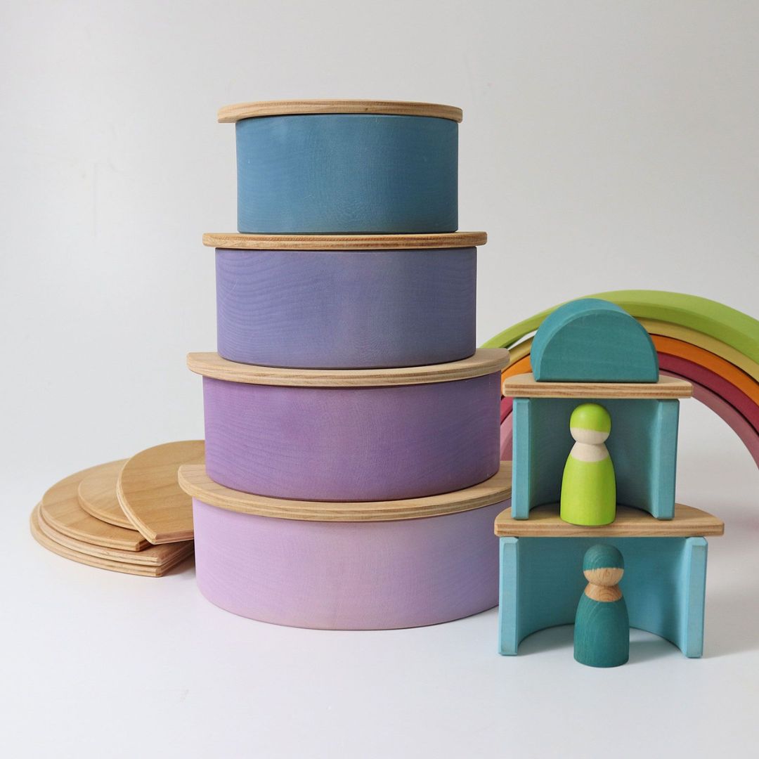 Grimm's halve cirkels naturel van hout