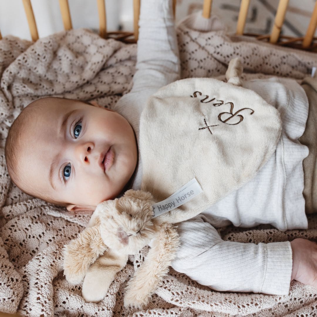 Happy Horse knuffeldoek konijn Rabbit Richie met naam in de kleur beige