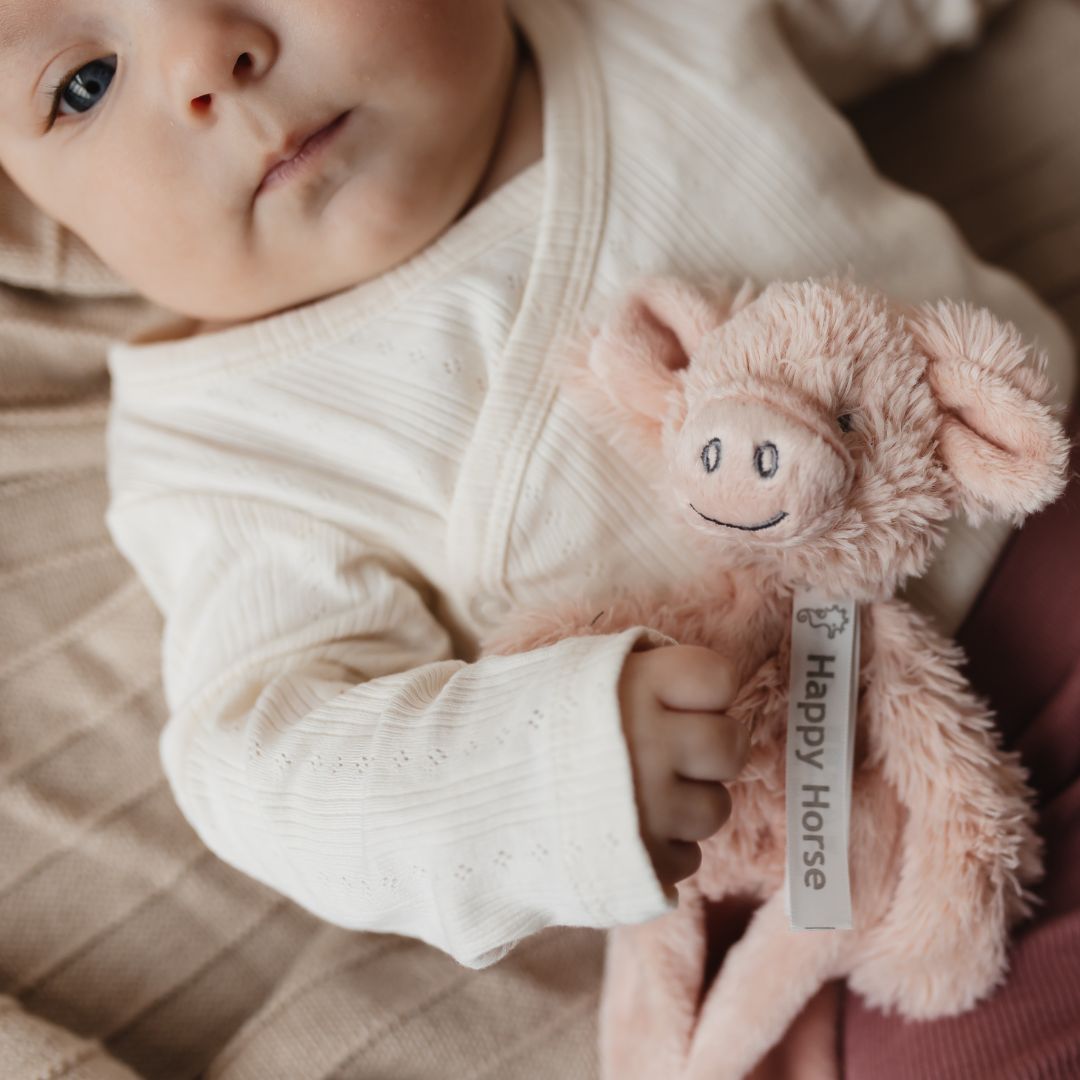 Happy Horse knuffeldoek varkentje Perry in de kleur oud roze