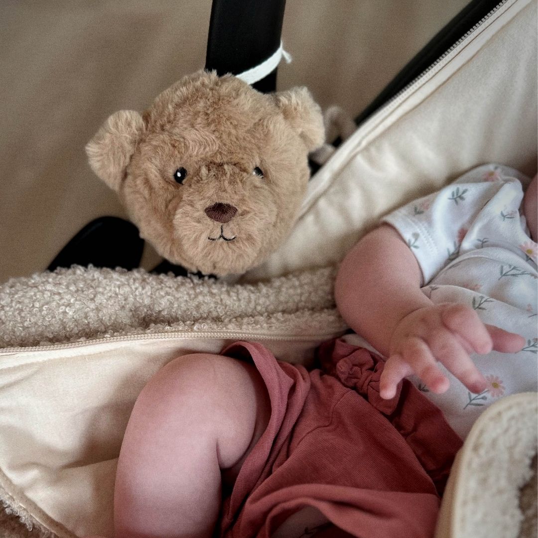 Flow Amsterdam hartslagknuffel beer Lou voor onderweg in de kleur bruin