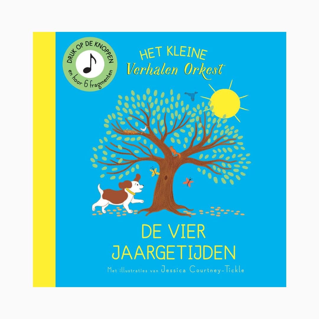 Het kleine verhalenorkest geluidenboek de vier jaargetijden met klassieke muziek van Vivaldi.
