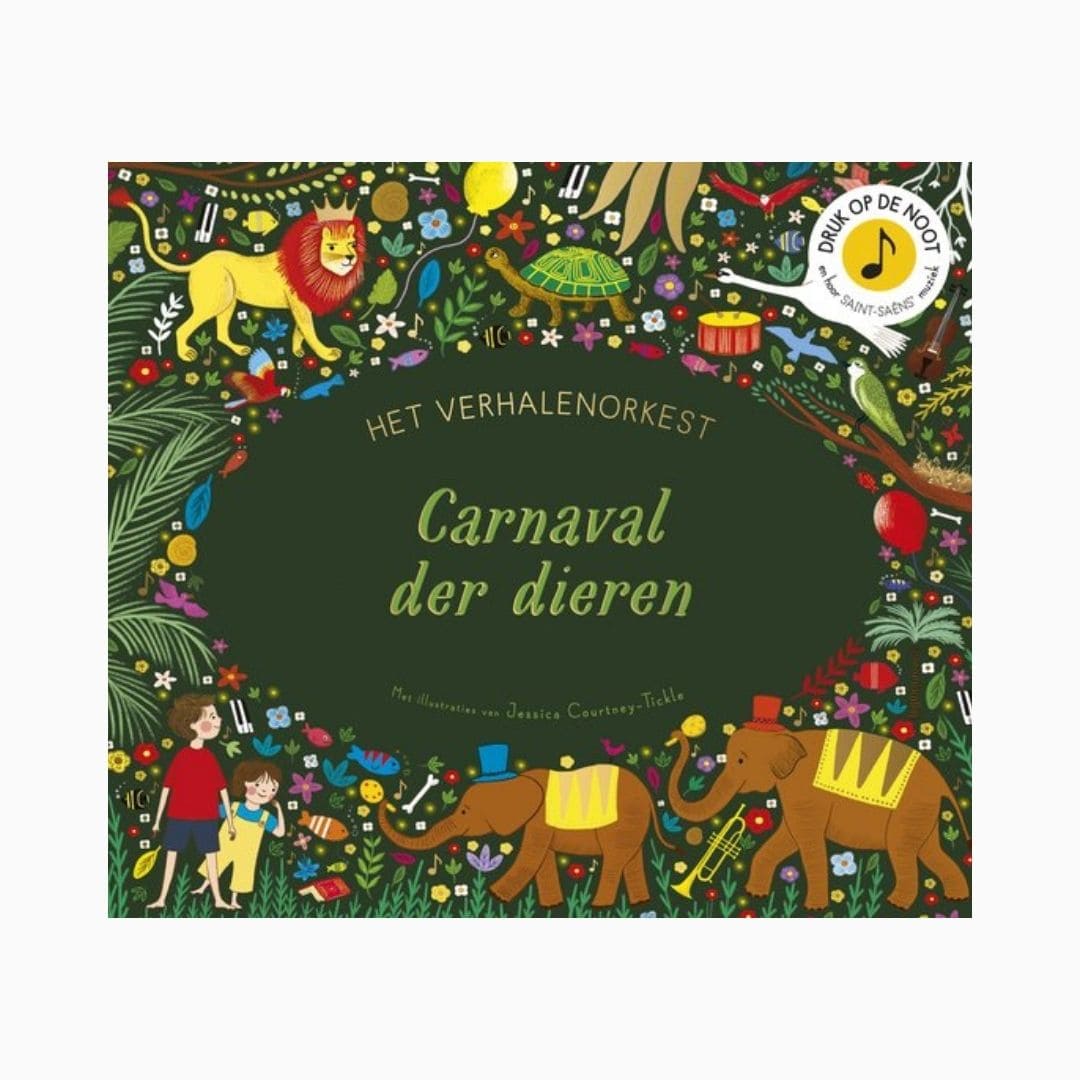 Het verhalen orkest muziekboek carnaval der dieren met illustraties van Jessica Courtney tickle