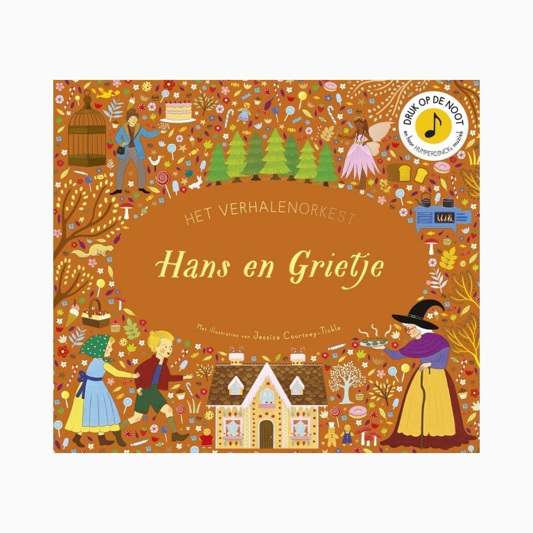 Het verhalen orkest geluidenboek hans en grietje met illustraties van Jessica Courtney Tickle