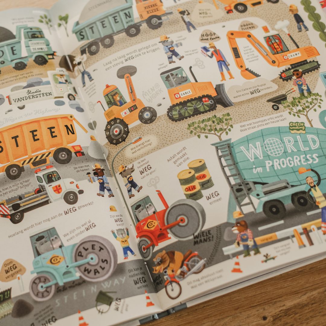 Uitgeverij Lanno het vrolijkste en grootste boek van alle voertuigen door Tom Schamp