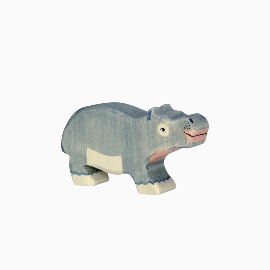 Holztiger baby nijlpaard van hout
