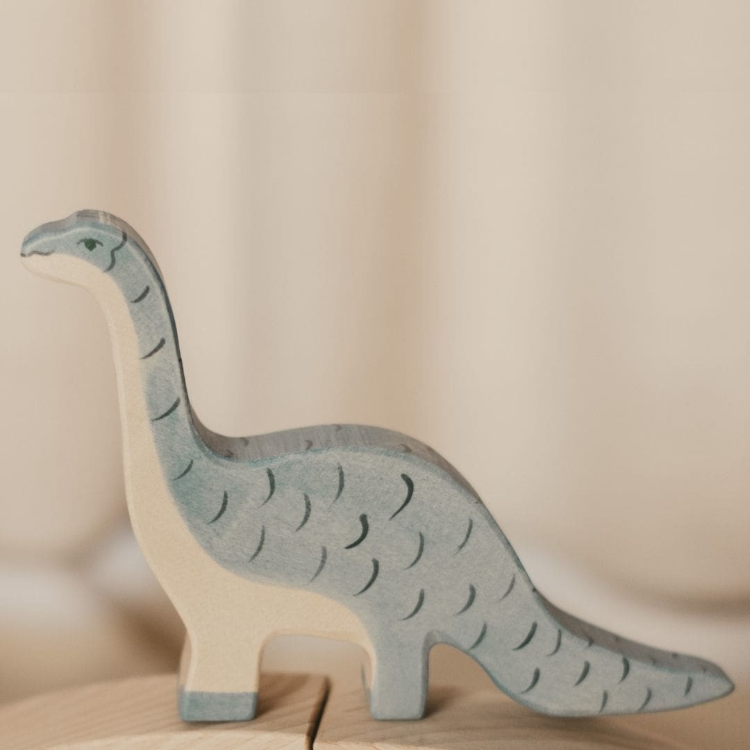Holztiger dino brontosaurus van hout