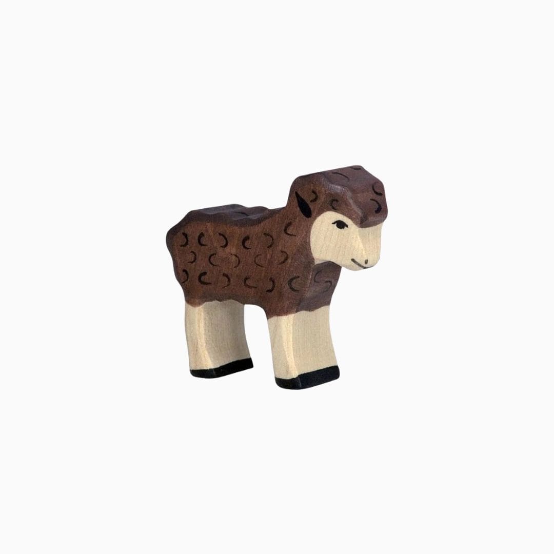 Holztiger bruin lammetje van hout