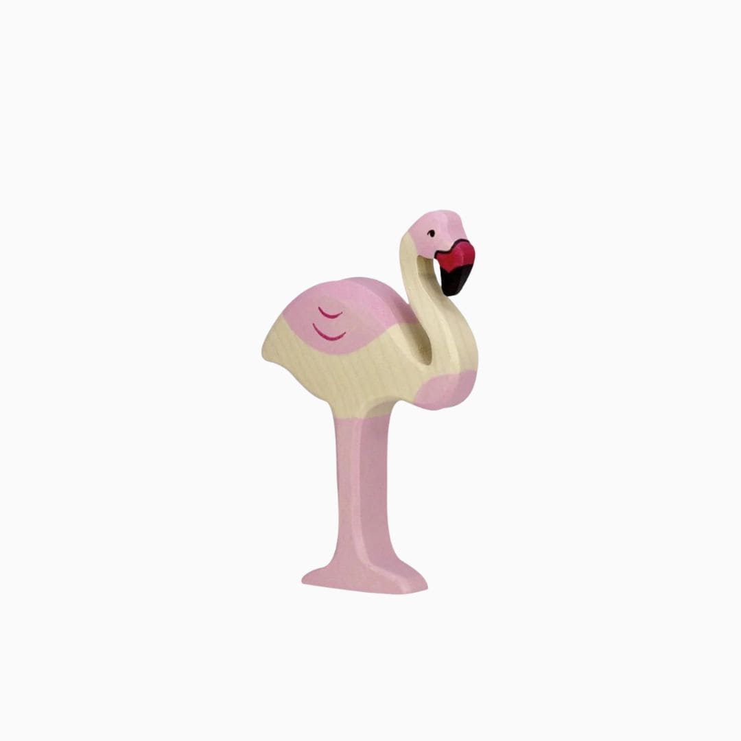 Holztiger houten speelfiguur flamingo