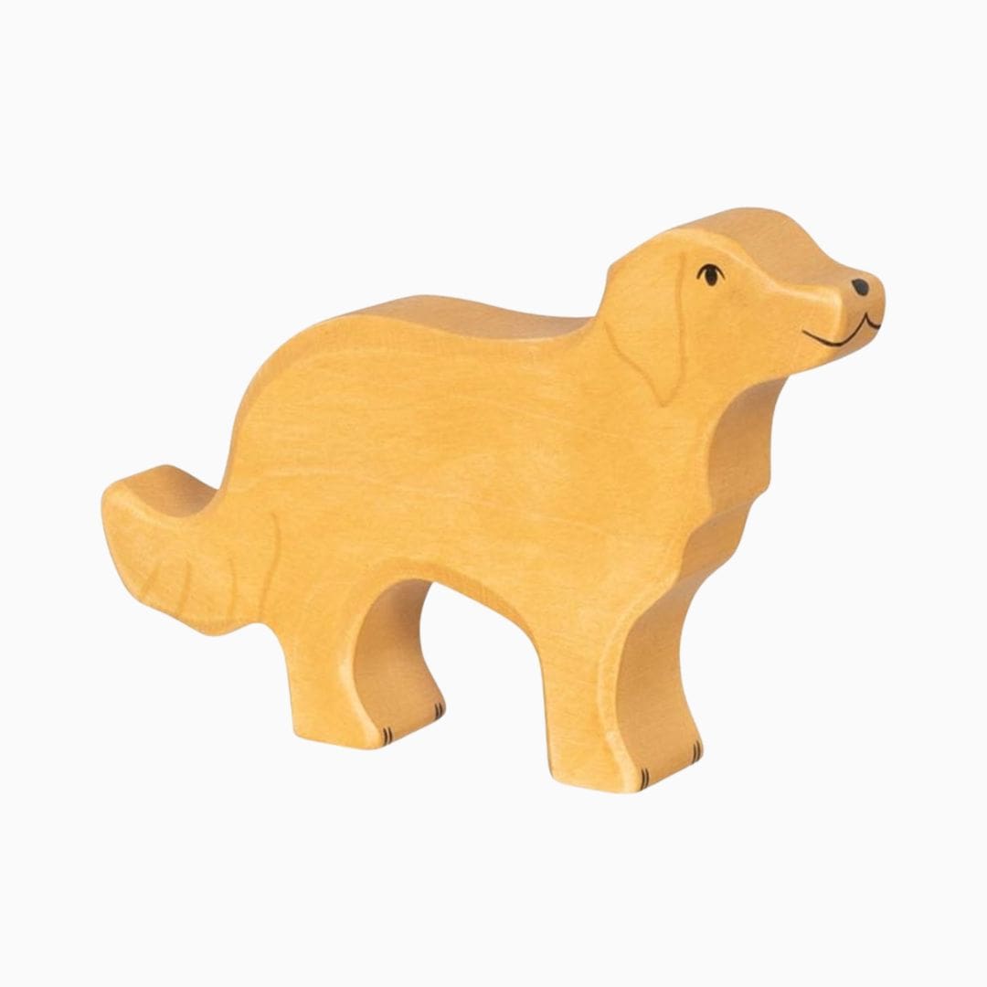 Holztiger houten hond golden retriever