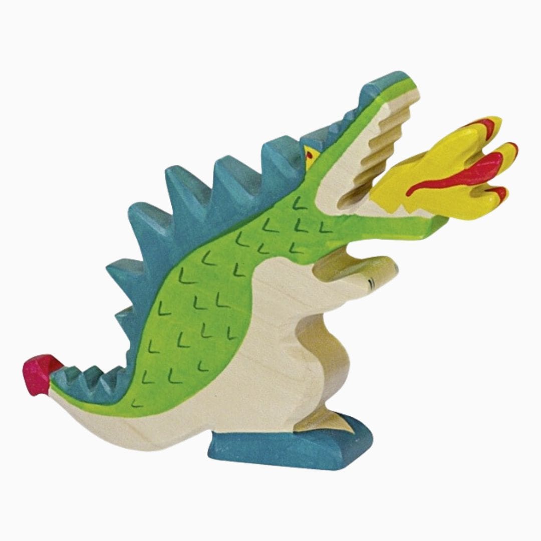 Holztiger vuurspuwende draak groen