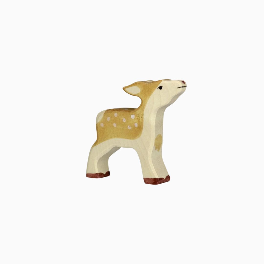 Holztiger hertenkalf speelfiguur