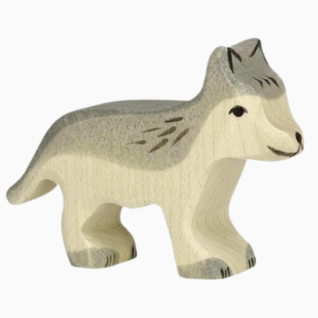 Holztiger baby wolf van hout