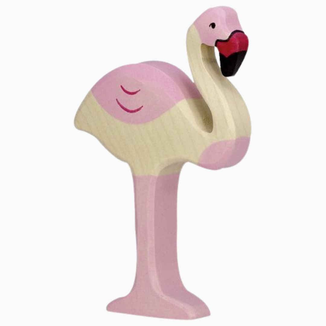 Holztiger houten speelfiguur flamingo