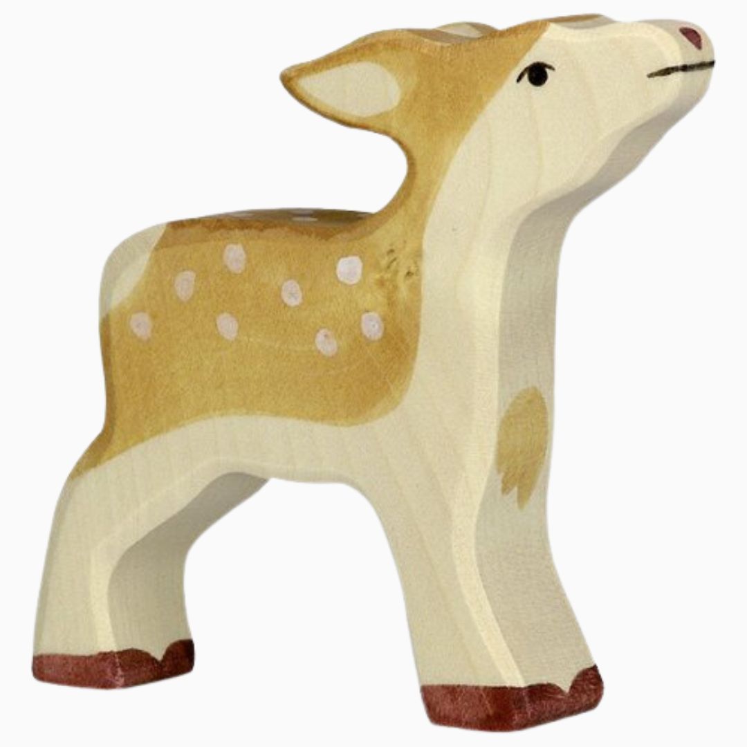 Holztiger houten speelfiguur baby hert