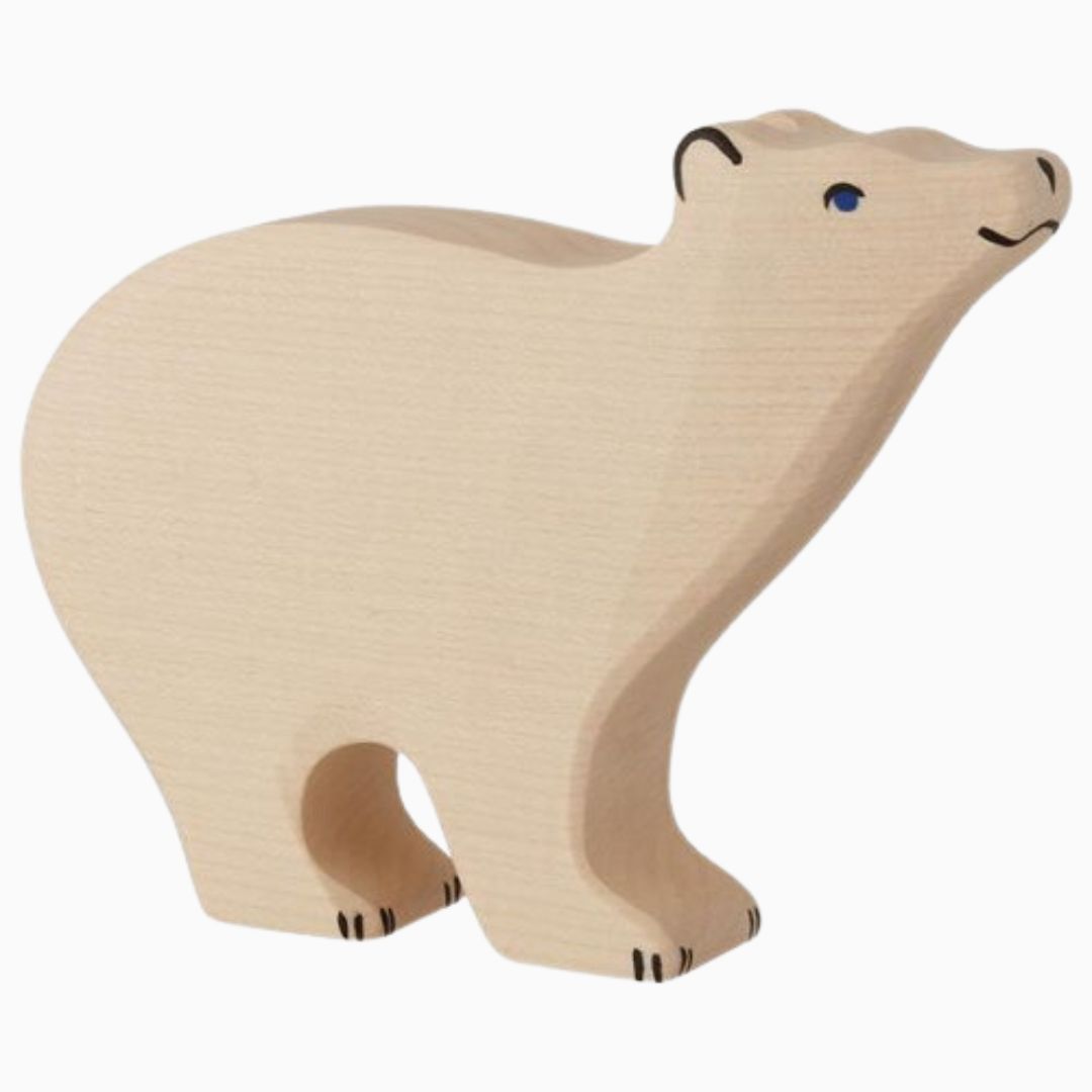 Holztiger houten speelfiguur ijsbeer