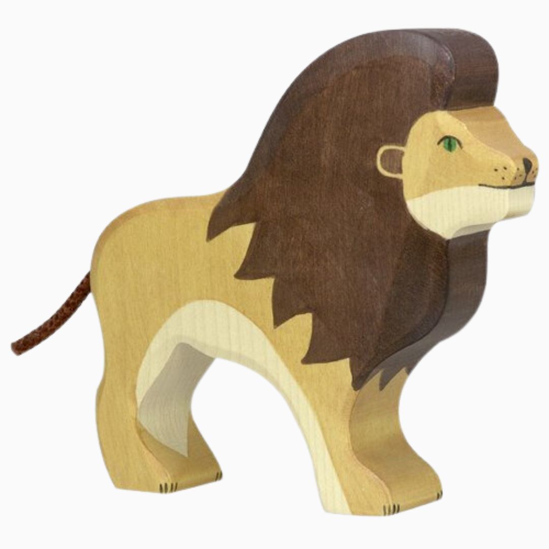 Holztiger speelfiguur leeuw van hout