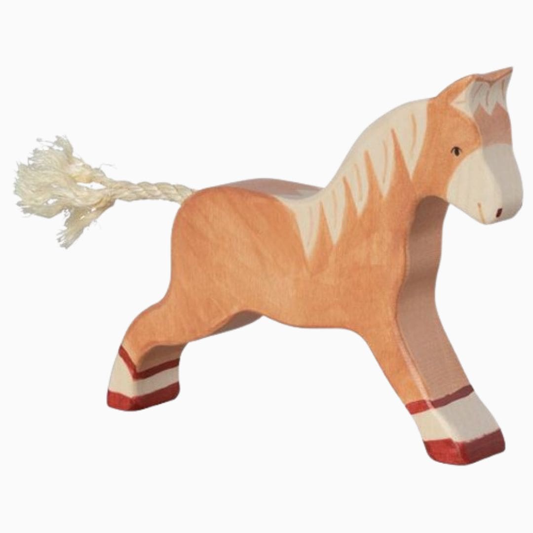 Holztiger houten paard rennend