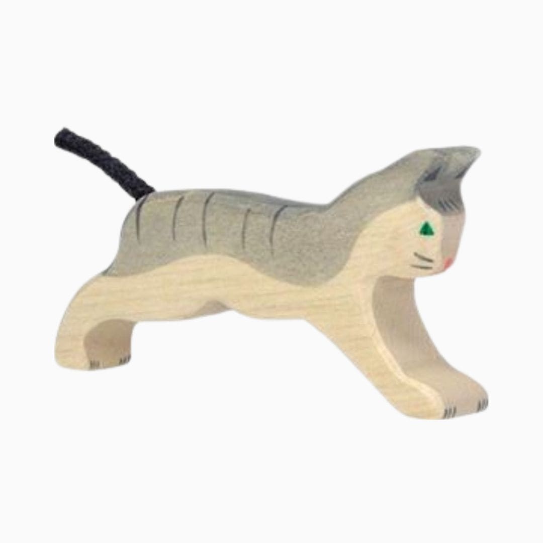 Holztiger houten kat rennend