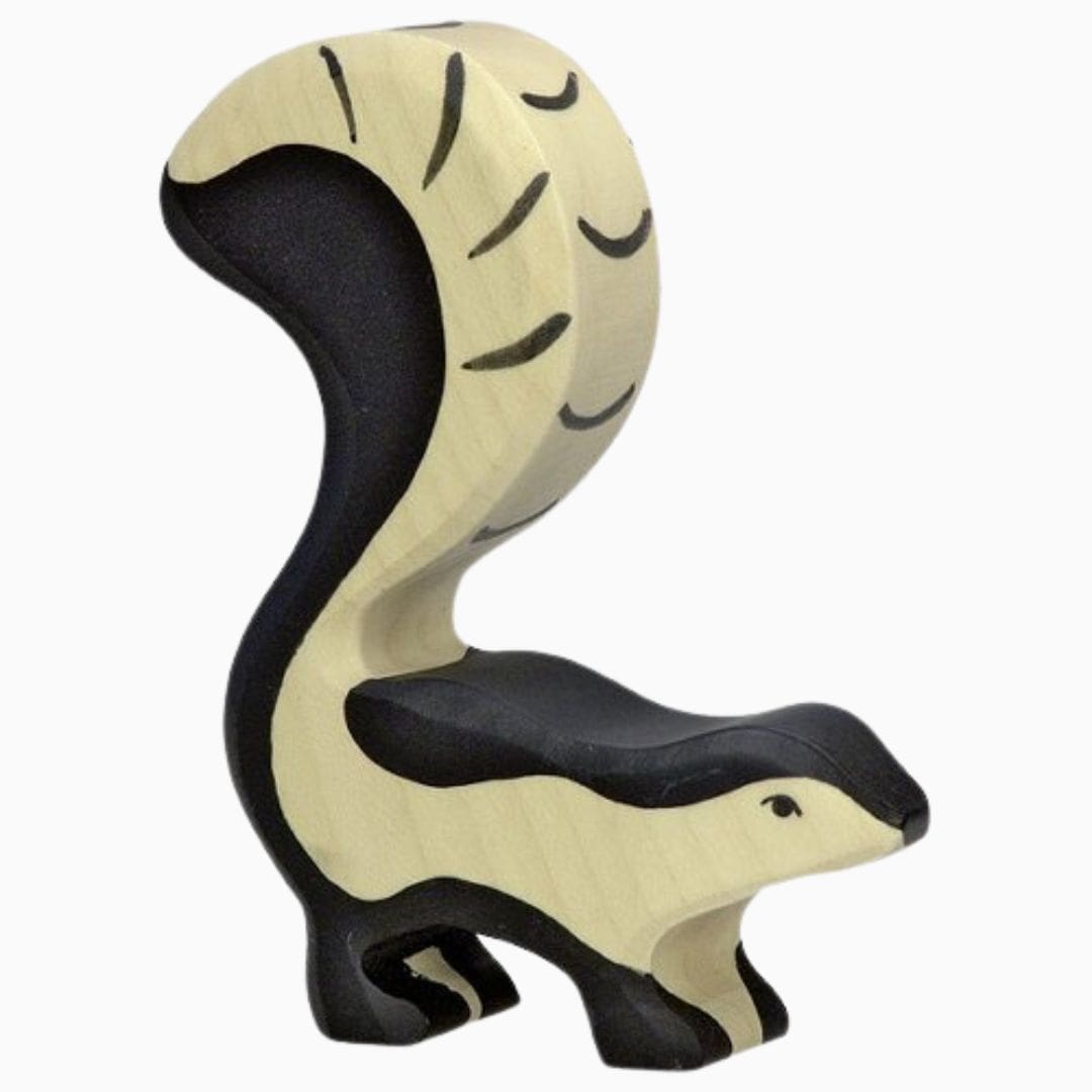 Holztiger houten stinkdier