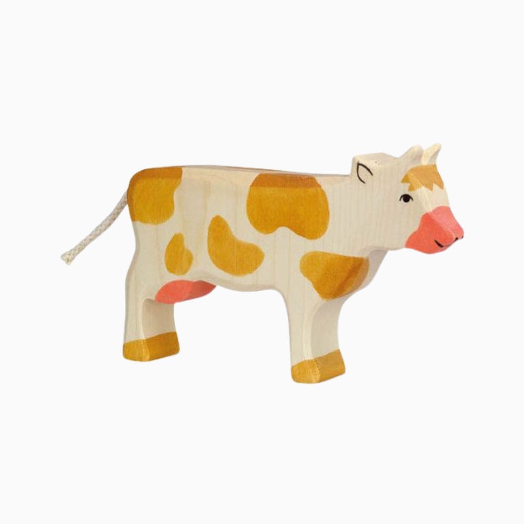 Holztiger bruine koe van hout