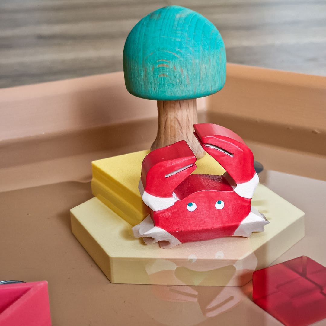 Holztiger houten krab