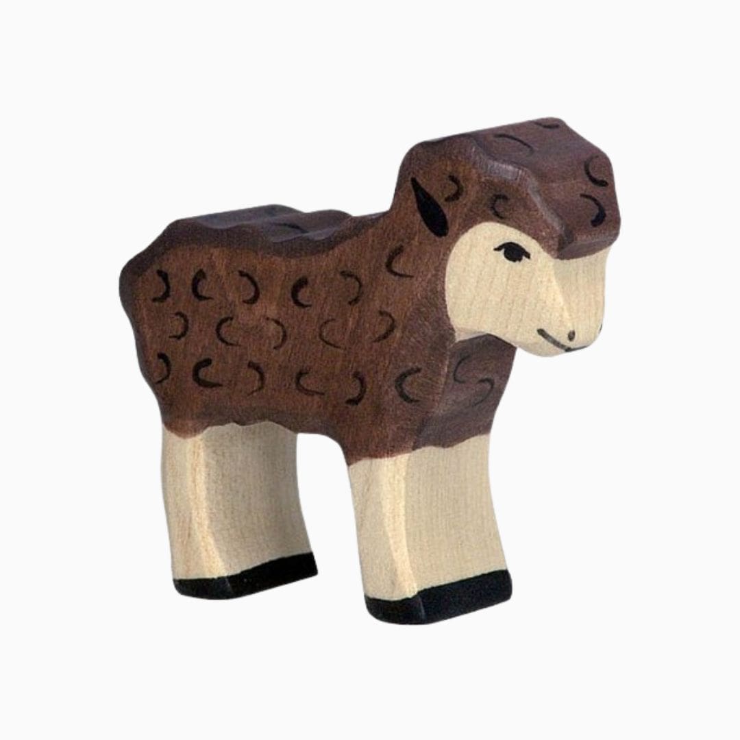 Holztiger bruin lammetje van hout