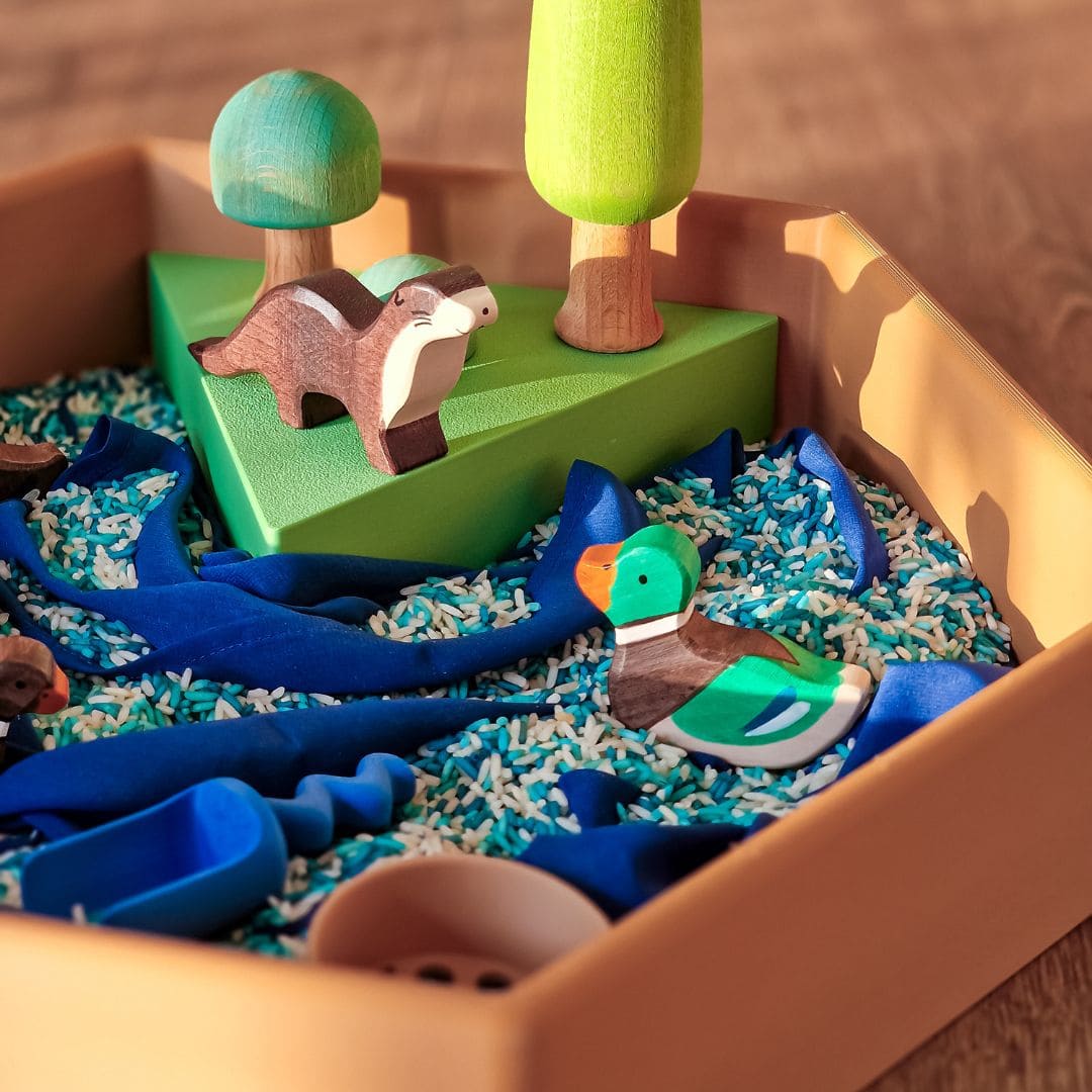 holztiger houten speelfiguur mannetjeseend