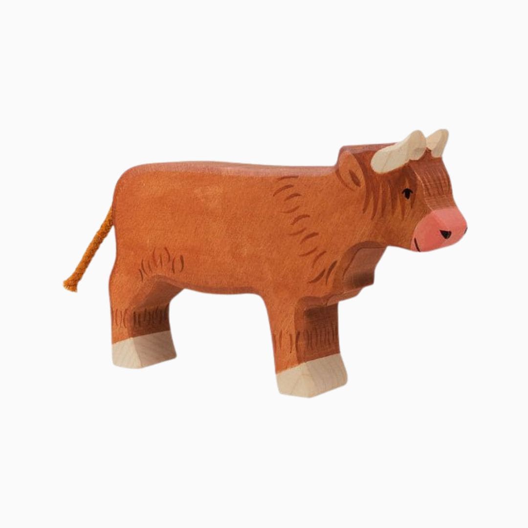 Holztiger houten dier schotse hooglander