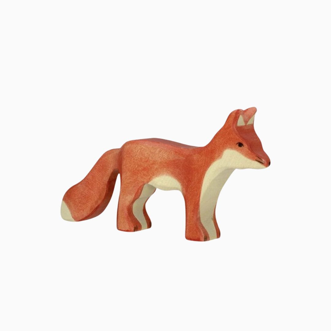 Holztiger vos van hout staand