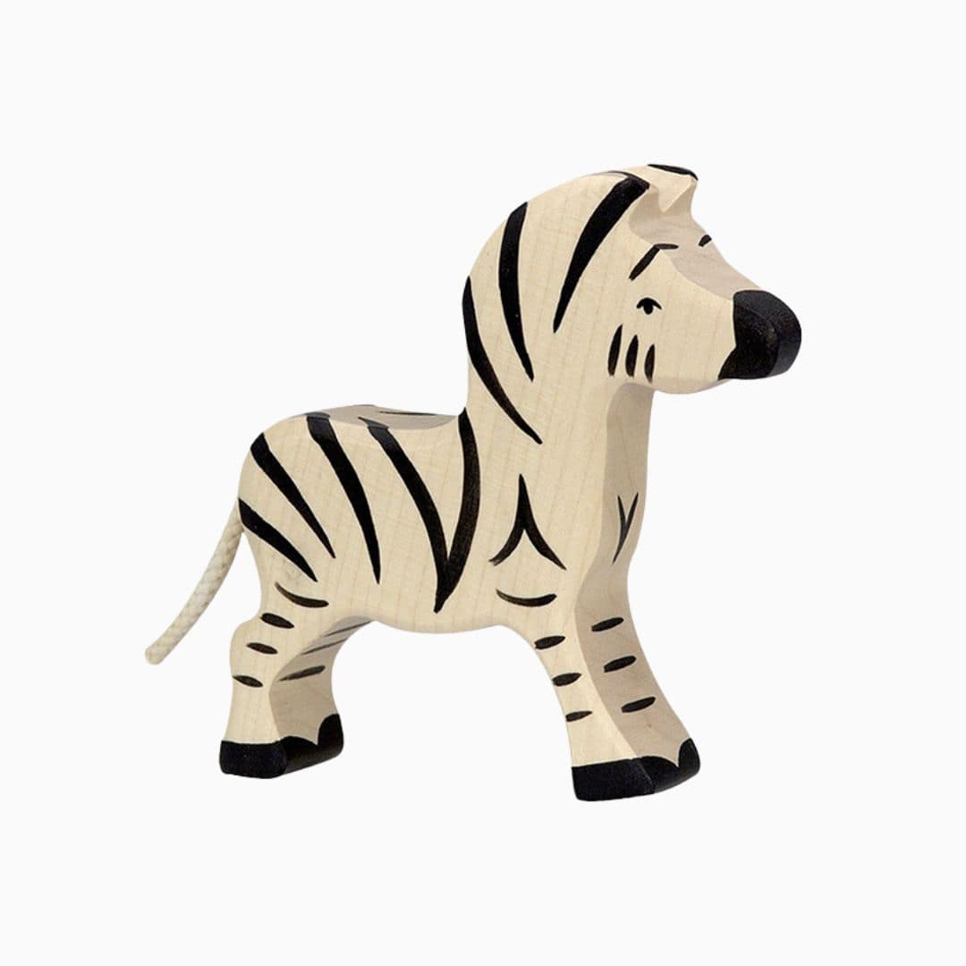 Holztiger baby zebra van hout