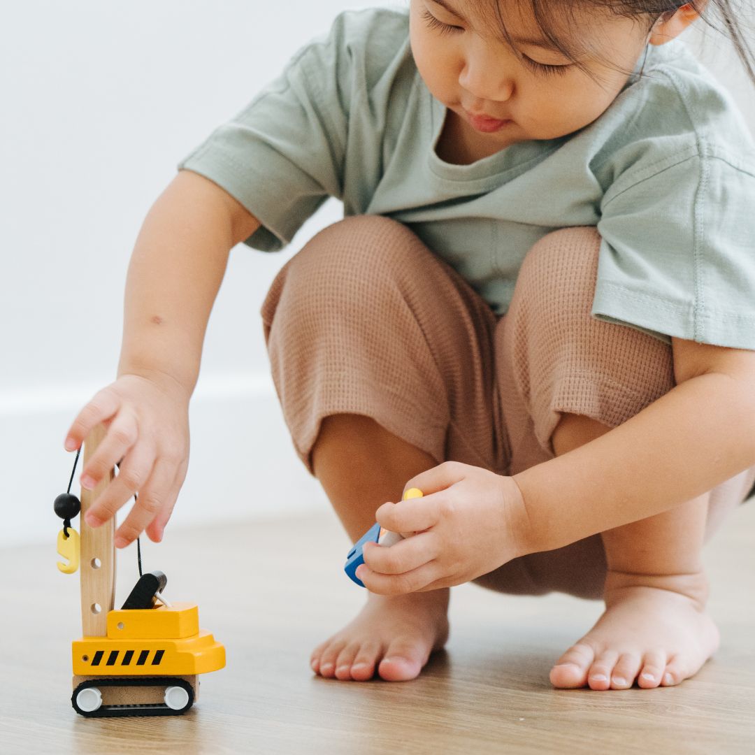 Plantoys bouwvoertuigen van hout