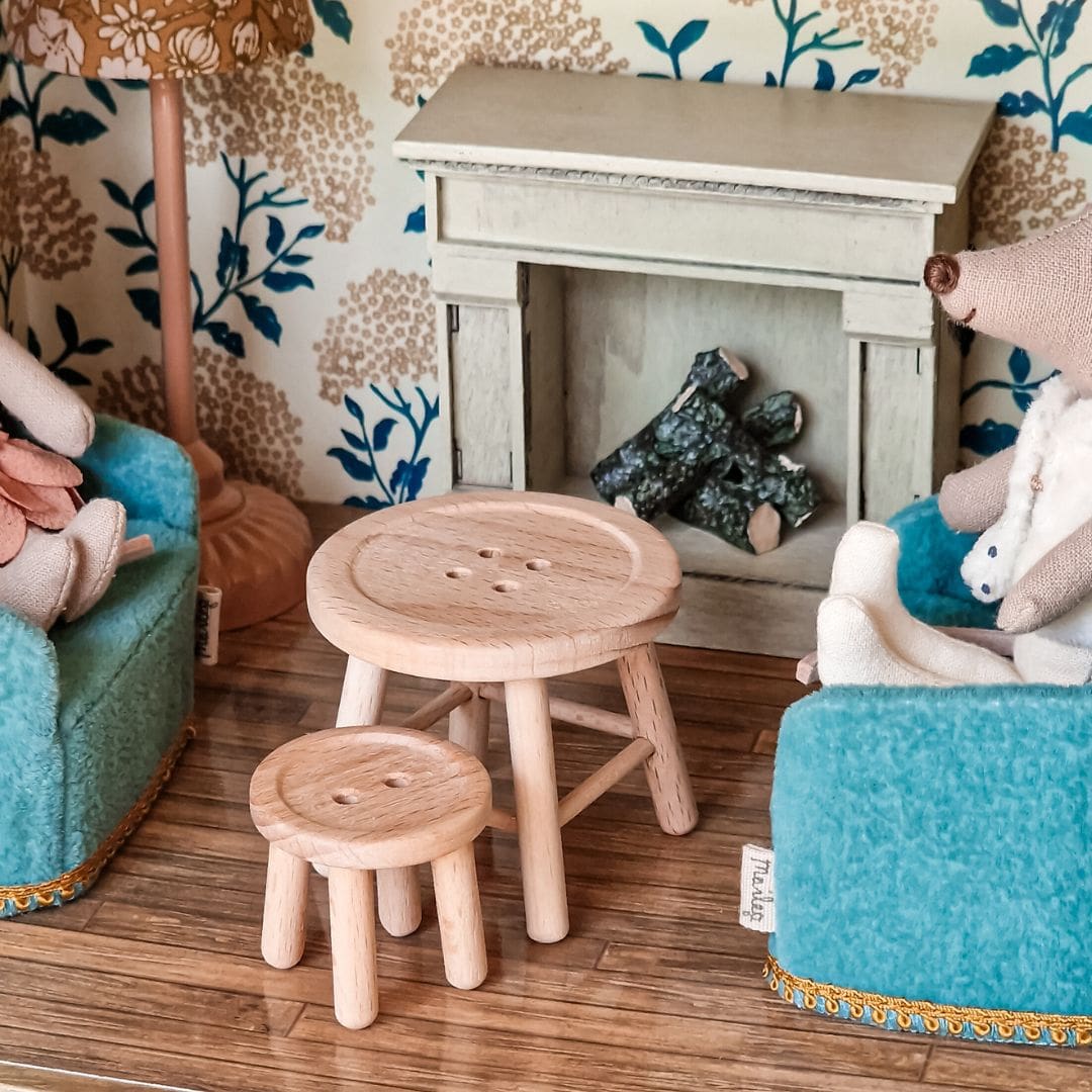 Maileg houten open haard - Off white