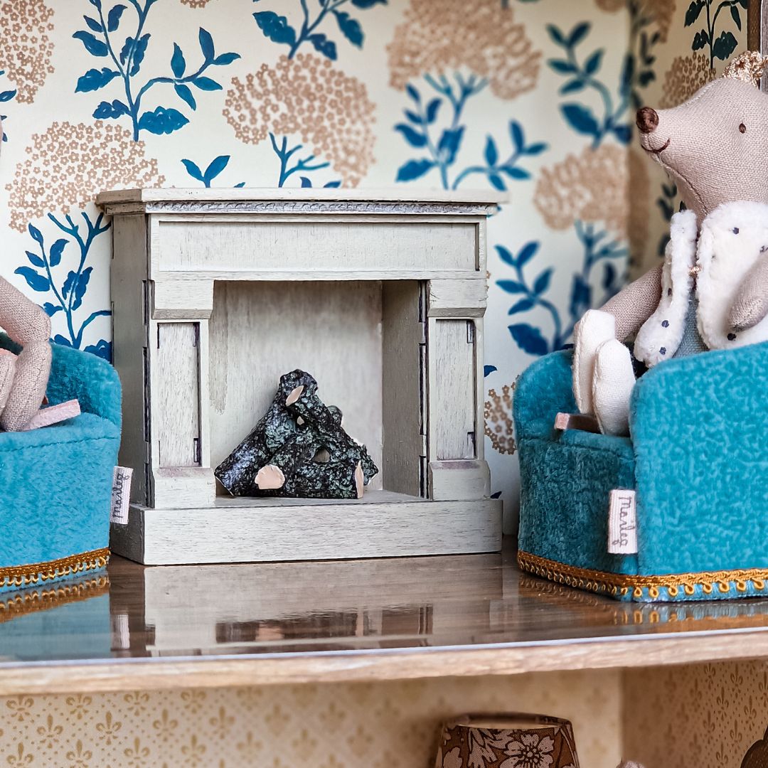 Maileg houten open haard - Off white