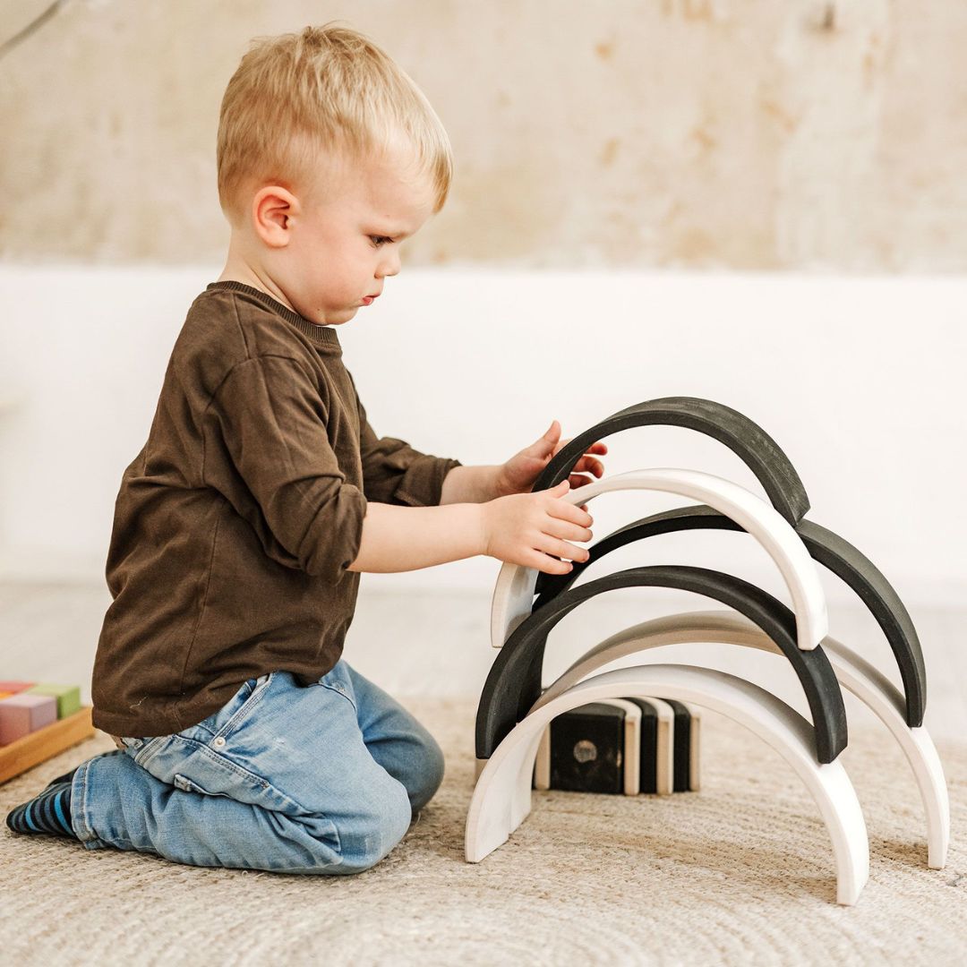 Grimm's houten regenboog monochroom zwart wit