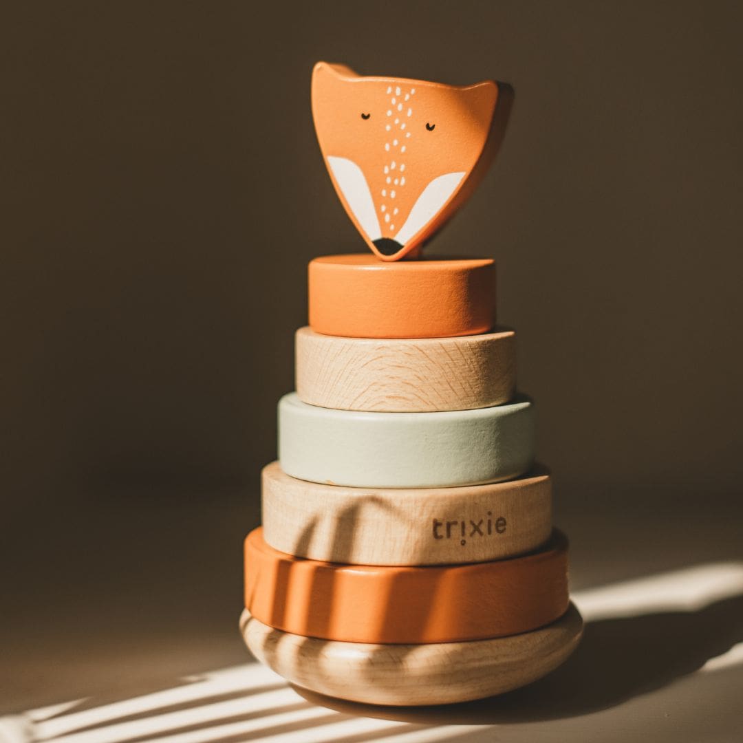 Houten stapeltorens van o.a. Little Dutch, New Classic Toys en Trixie bij Studio Bambacht