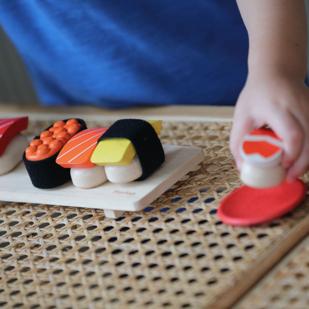 Plantoys sushiset 15-delig van Planwood hout