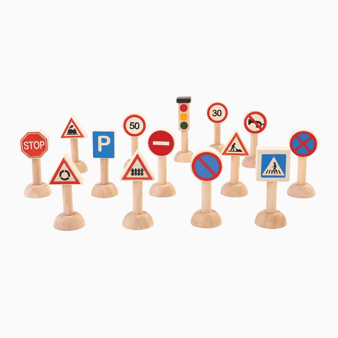 Houten verkeersborden van Plantoys