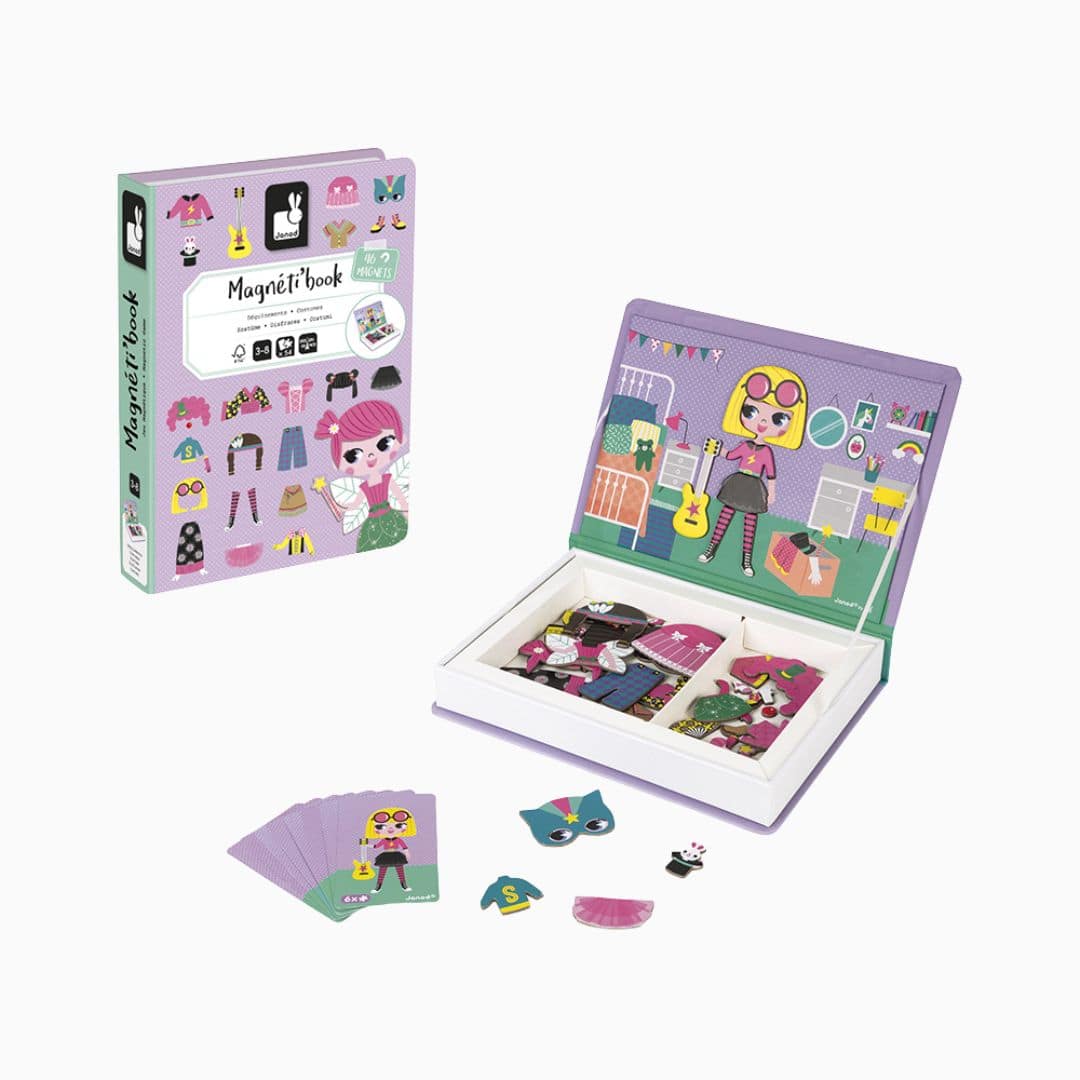 Janod magneetboek - verkleedfeest meisjes