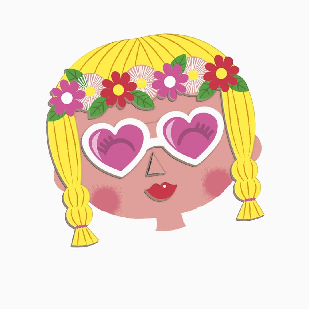 Janod magneetboek - gekke gezichten meisjes