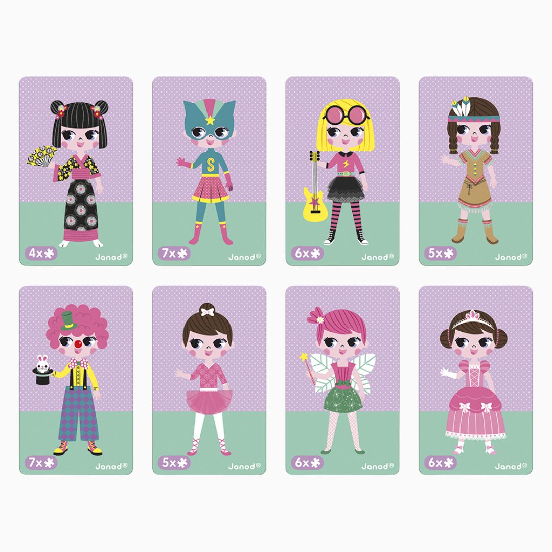 Janod magneetboek - verkleedfeest meisjes