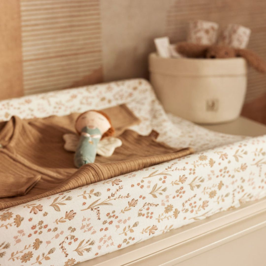 Jollein aankleedkussenhoes van jersey katoen met bloemenprint Bloomy