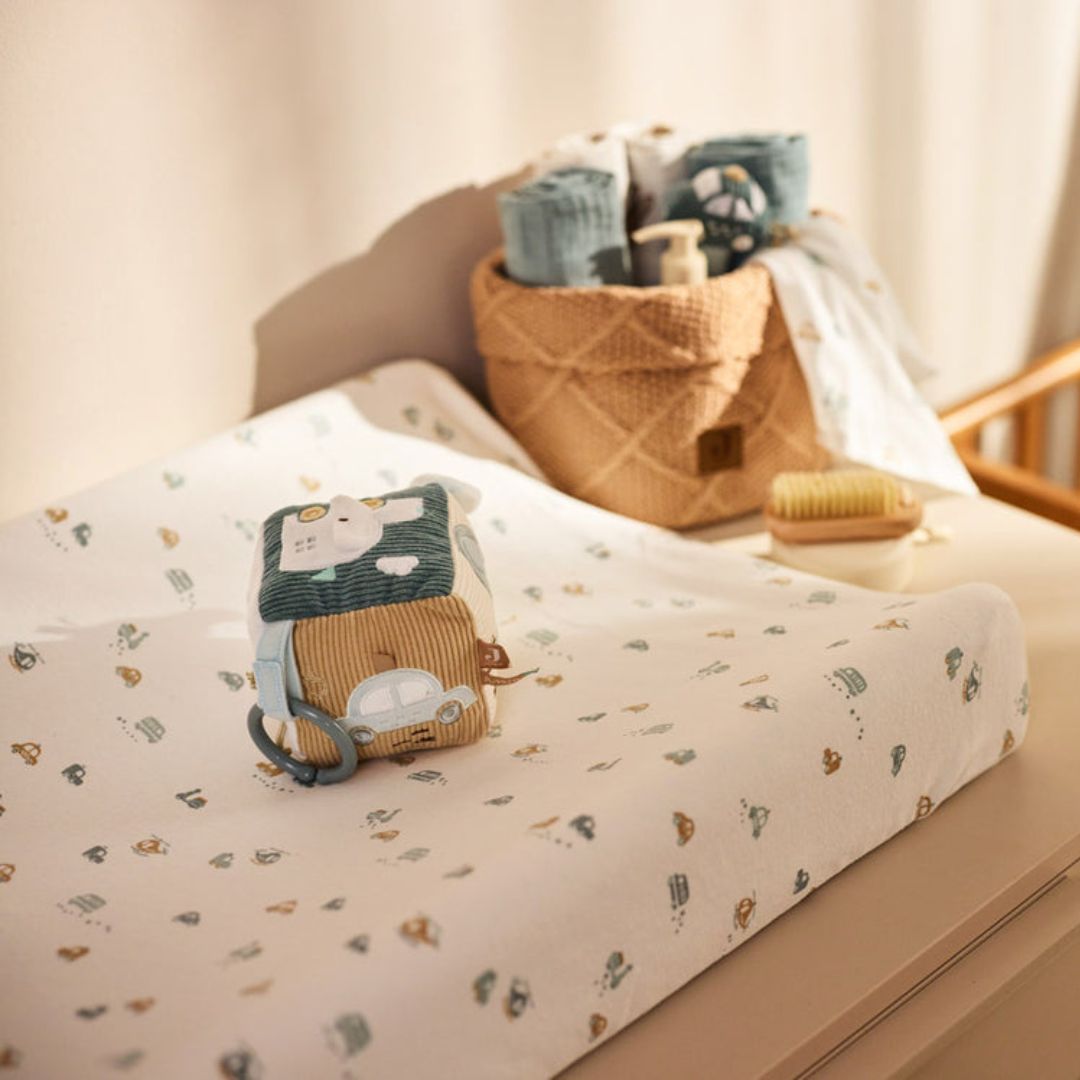 Jollein aankleedkussenhoes van jersey katoen met autoprint On the go