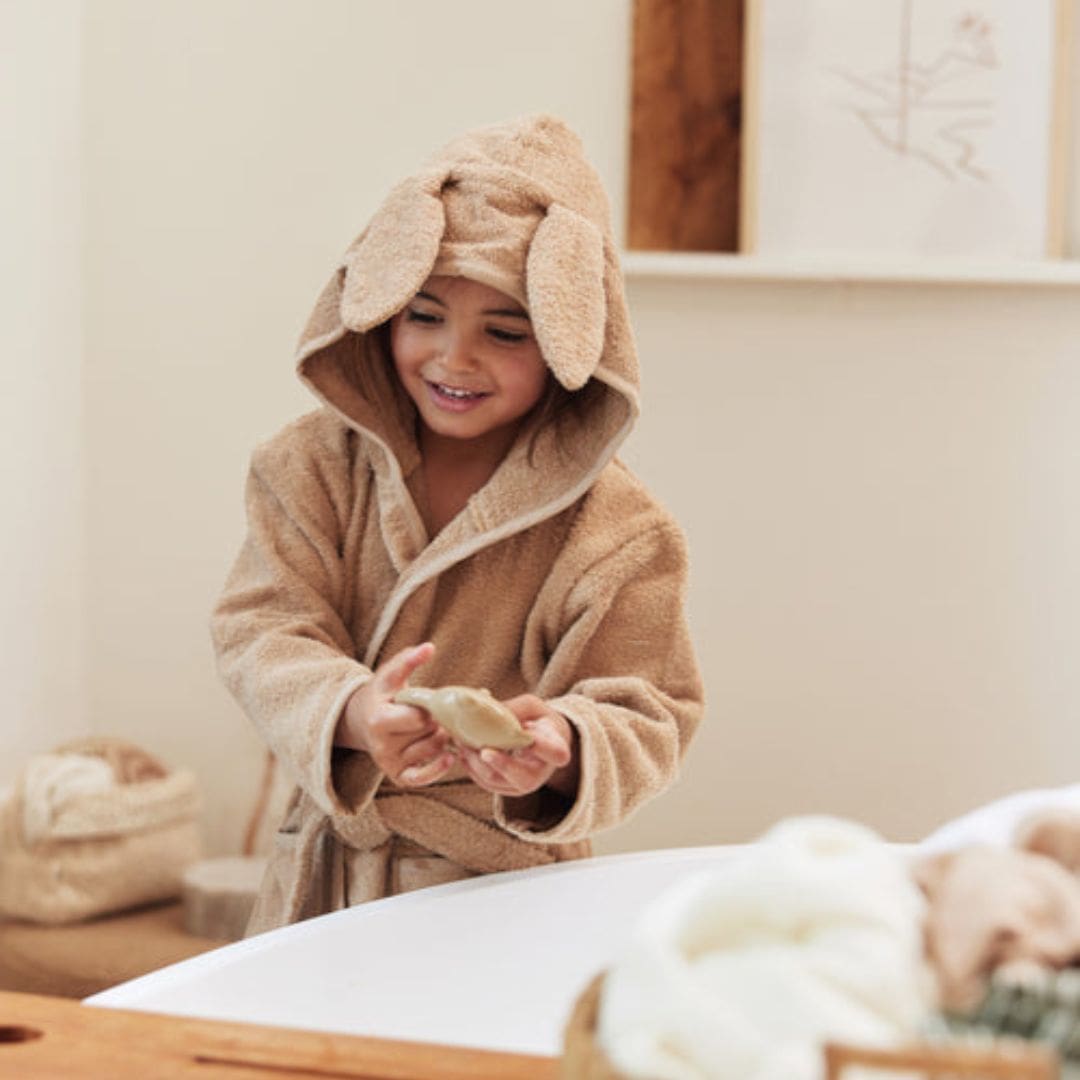 Jollein badstof badstof met capuchon in de kleur biscuit bruin