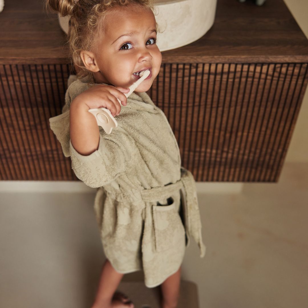 Jollein x Miffy badstof badjas Nijntje in de kleur olive green groen