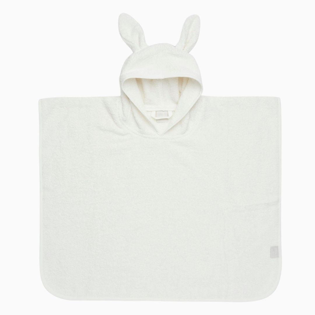 Jollein badstof badponcho met oortjes in de kleur ivory wit