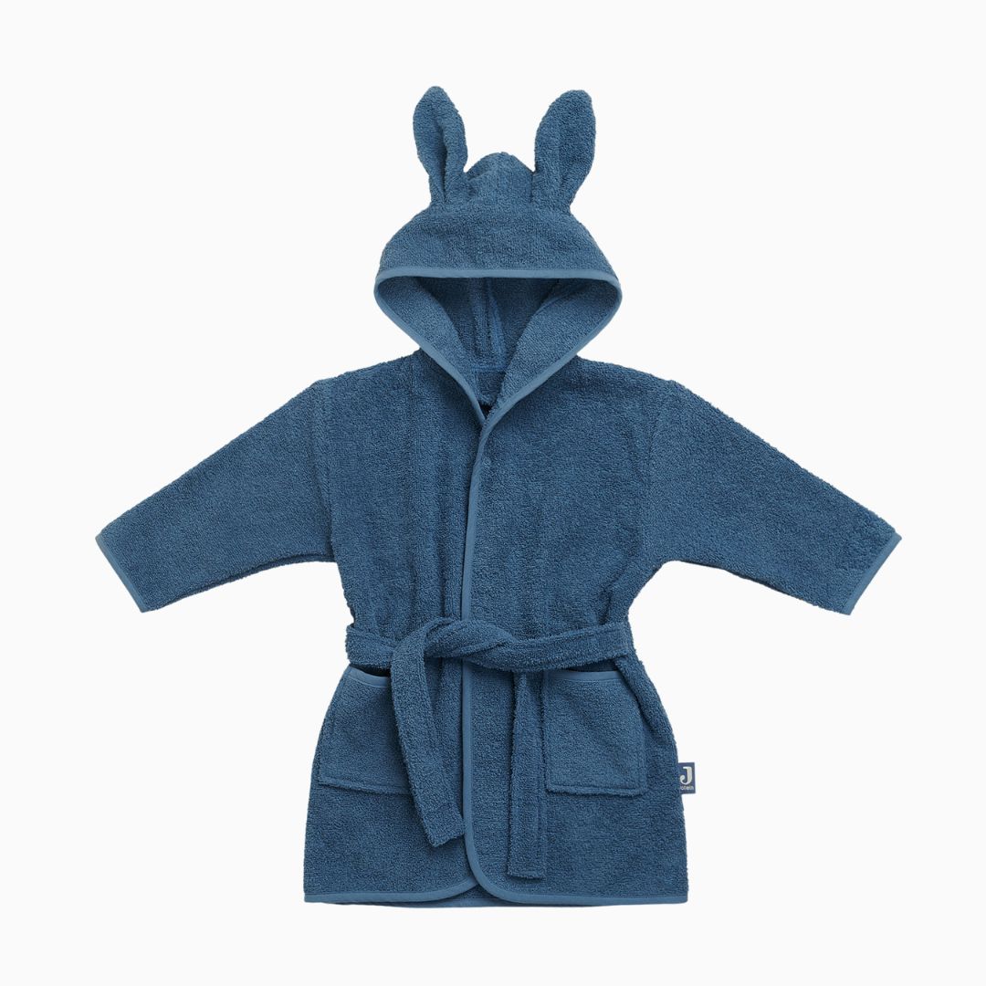 Jollein badstof badjas in de kleur jeans blue blauw