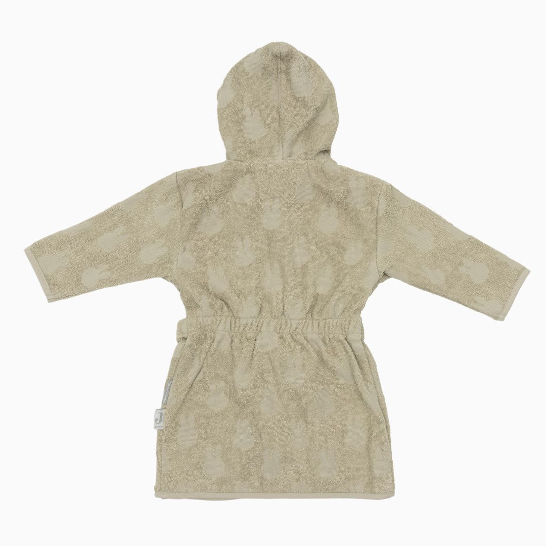 Jollein x Miffy badstof badjas Nijntje in de kleur olive green groen